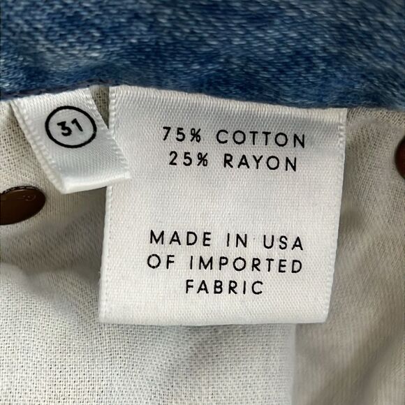 GRLFRND Hannah distressed high waist cropped blue jeans in Fly High Size 31 - Picture 11 of 13